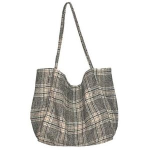 Oversized Plaid Bag - Black